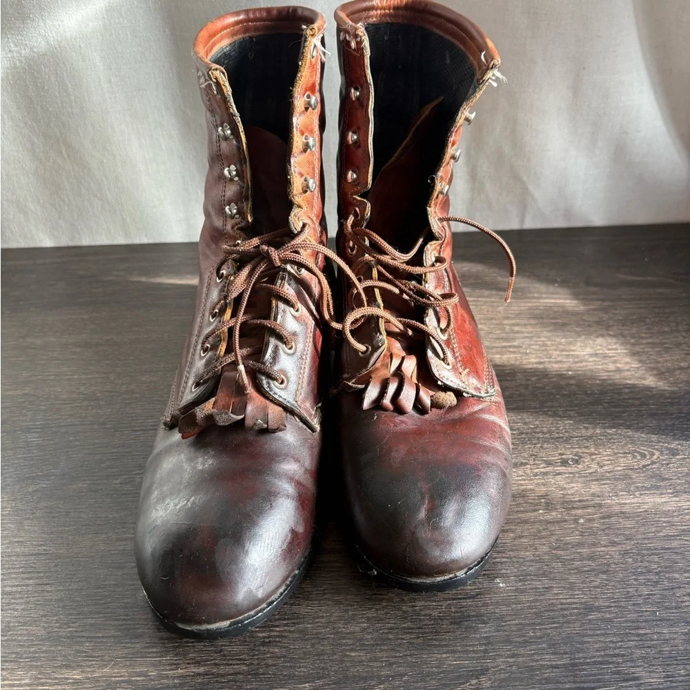 Vintage J Chisholm Packer Ranch Boots 74990 Size US 8 Men’s - Picture 3 of 12
